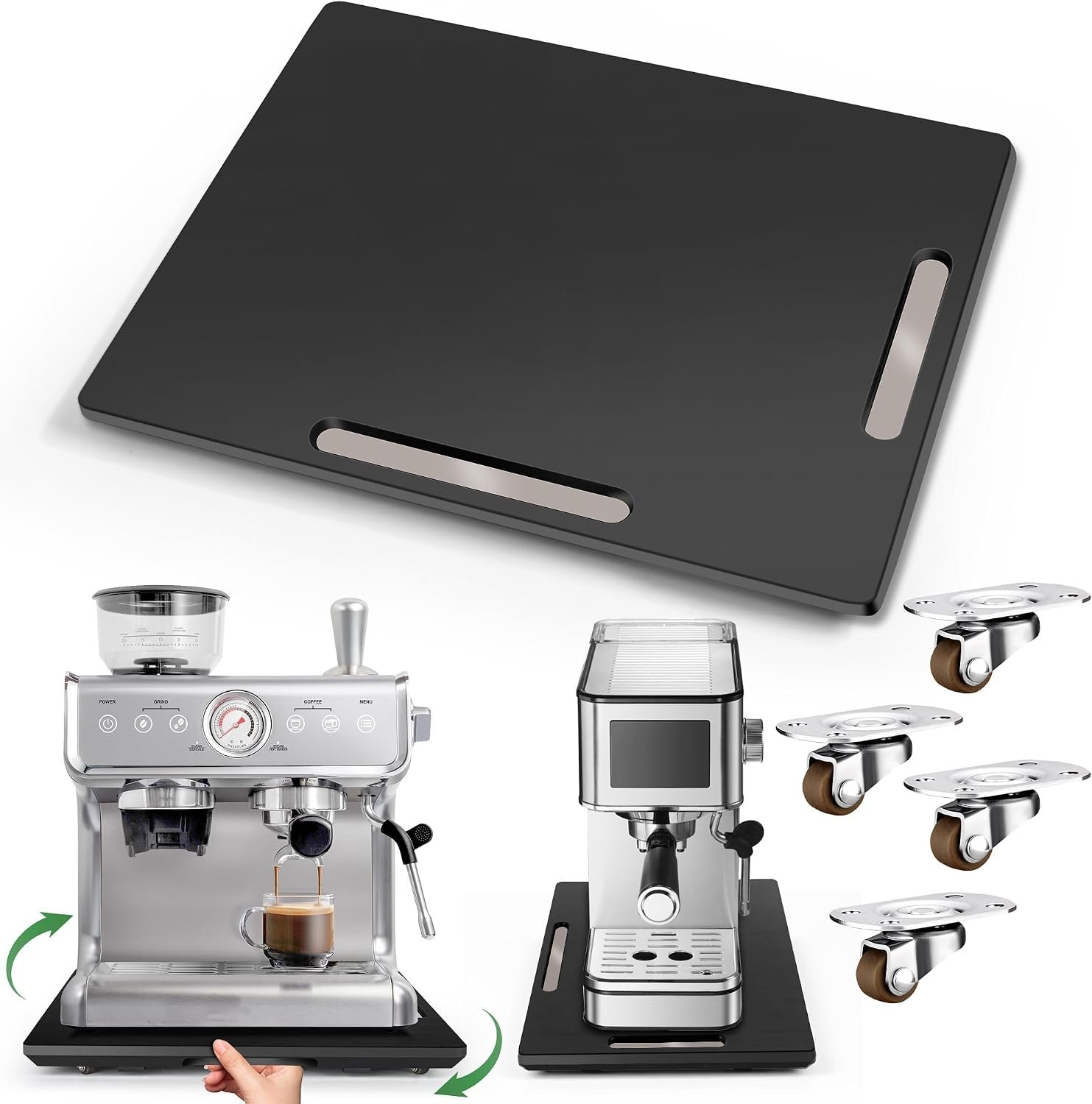 Joy&Grace Appliance Slider for Kitchen Appliances 360° Rolling Sliding Tray for Coffee Maker Counter