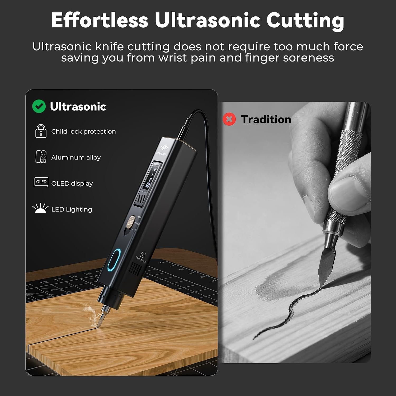 40 kHz Ultrasonic Cutter Knife for 3D Print Support Removal - detail view 1
