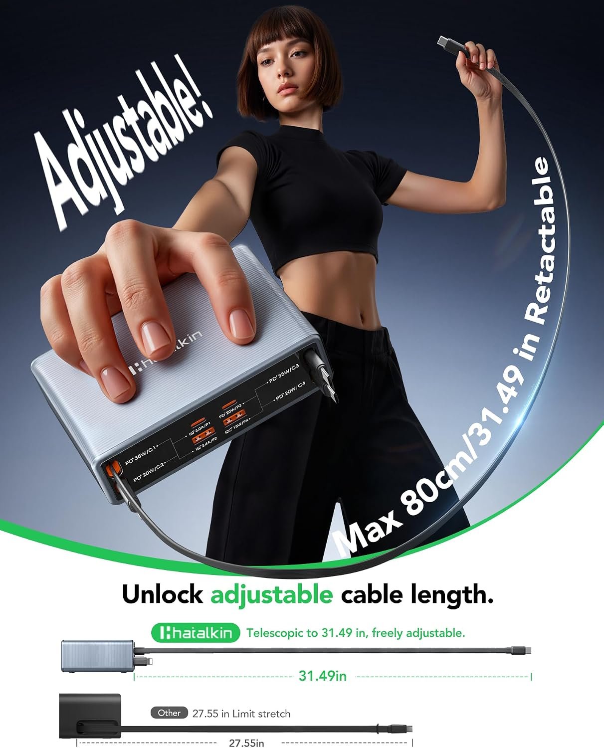 8-in-1 Retractable Charger for iPhone Duo/18 Pro Samsung Multiple Devices - detail view 8
