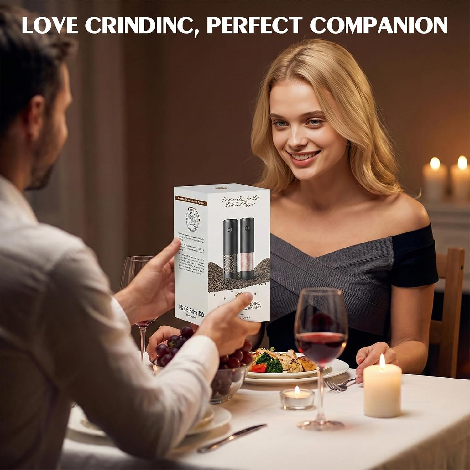 Electric Salt and Pepper Grinder Set - detail view 6
