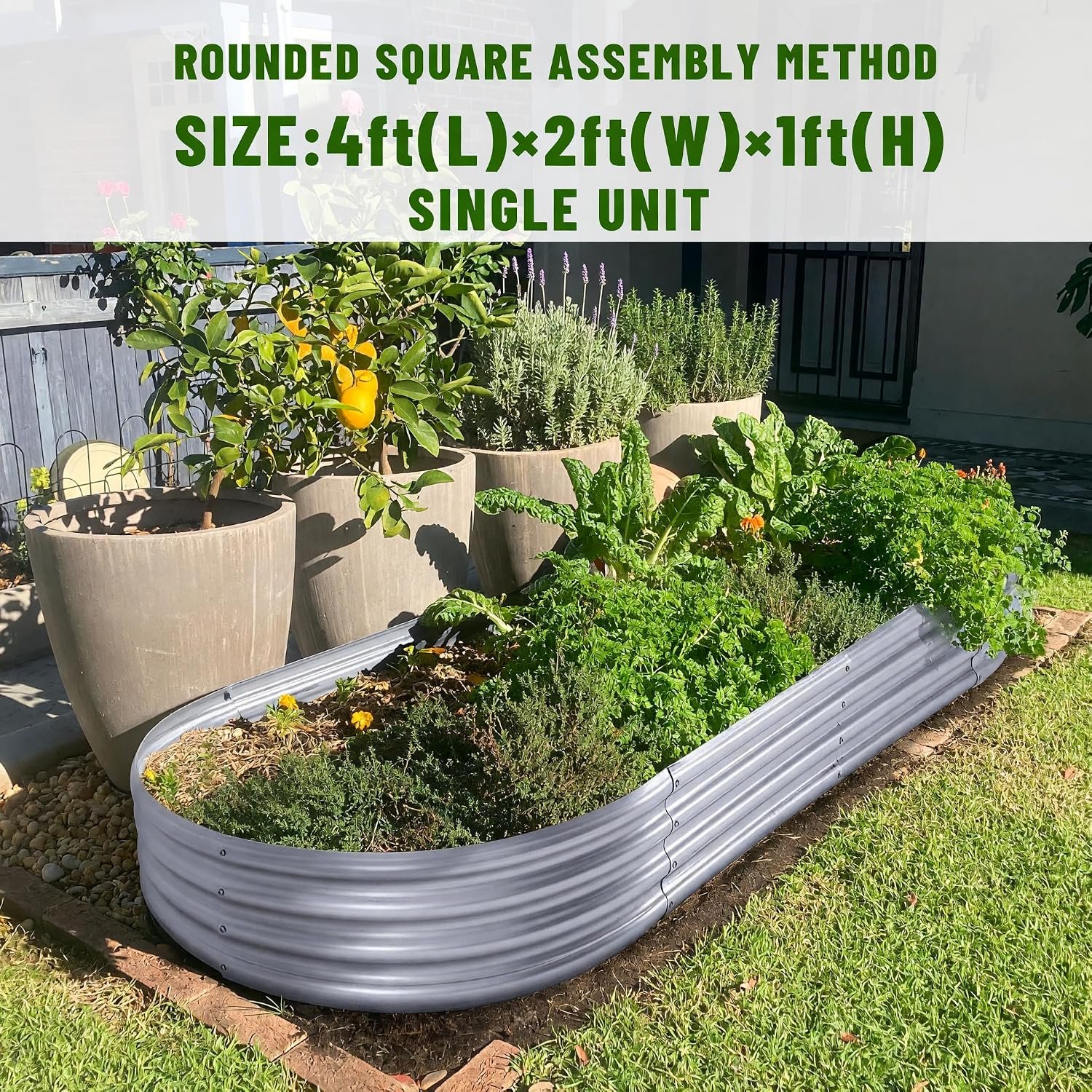 Land Guard Galvanized Raised Garden Bed Kit - detail view 1