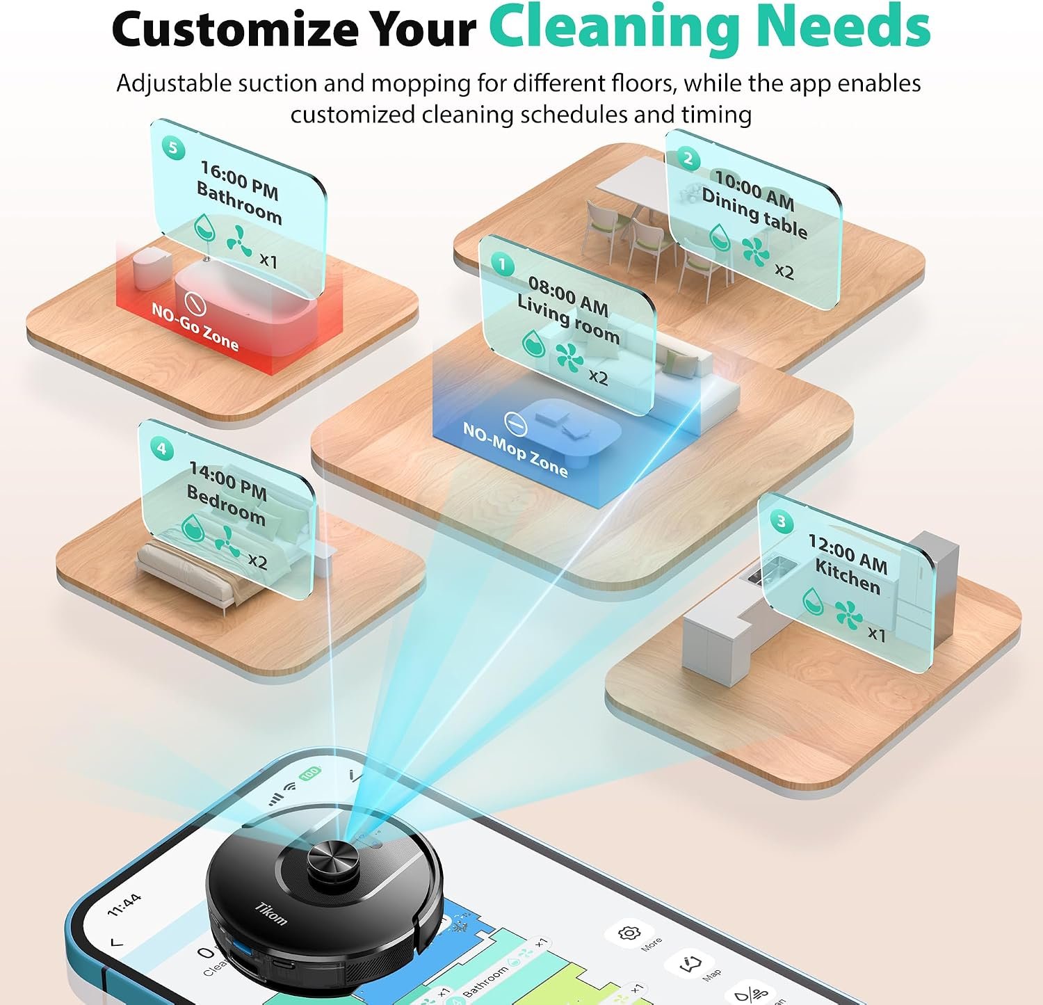 Tikom L8000 Plus Robot Vacuum and Mop - detail view 4