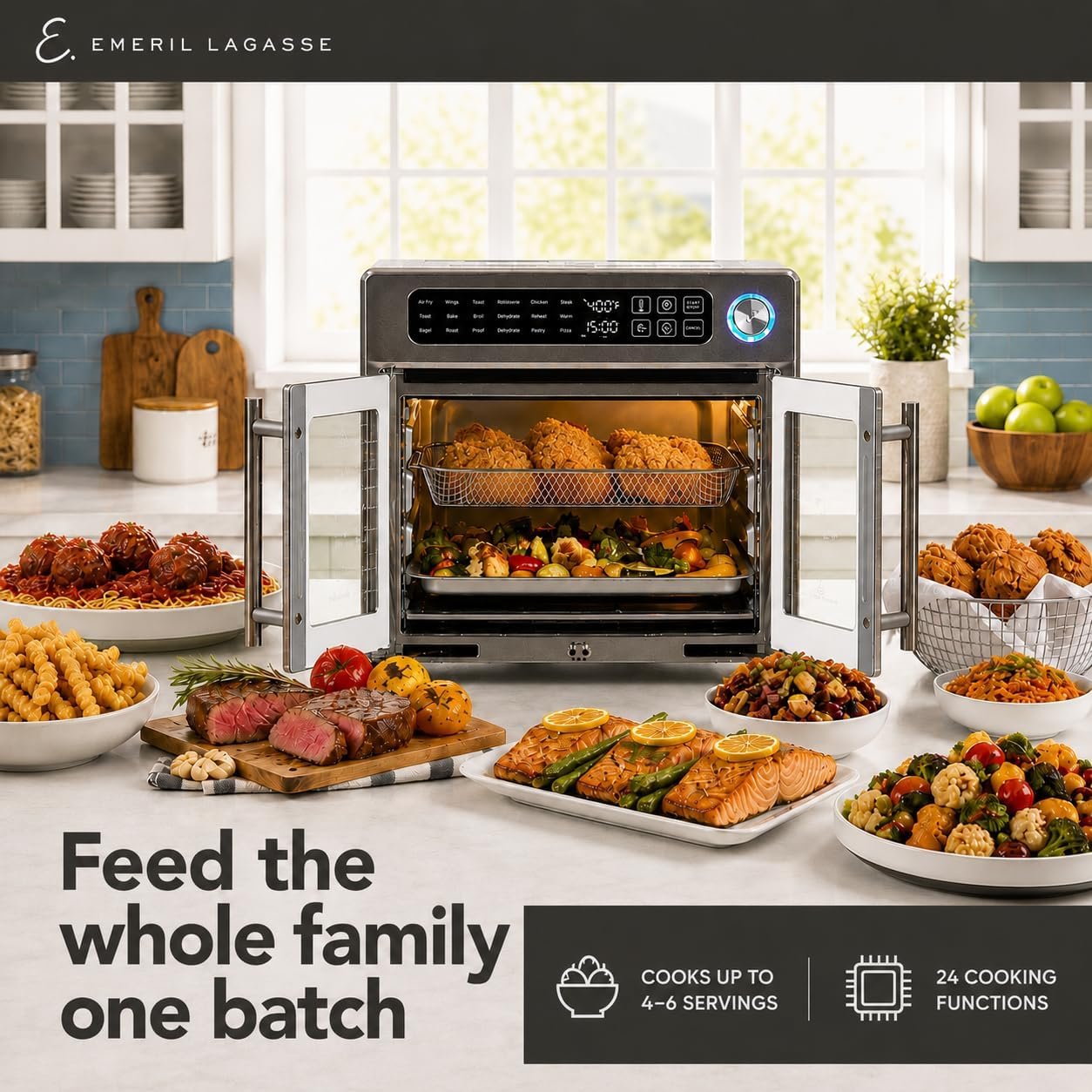 Emeril Lagasse 26QT French Door Multi-Function Air Fryer Toaster Oven - detail view 1