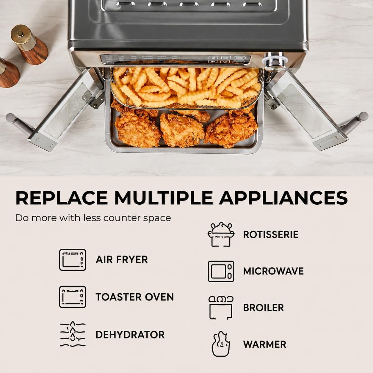 Emeril Lagasse 26QT French Door Multi-Function Air Fryer Toaster Oven - detail view 3
