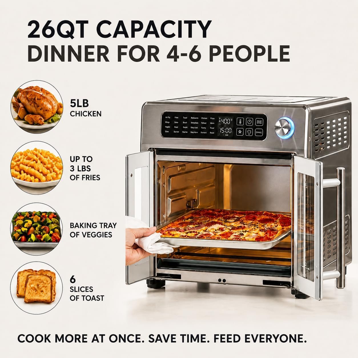 Emeril Lagasse 26QT French Door Multi-Function Air Fryer Toaster Oven - detail view 4