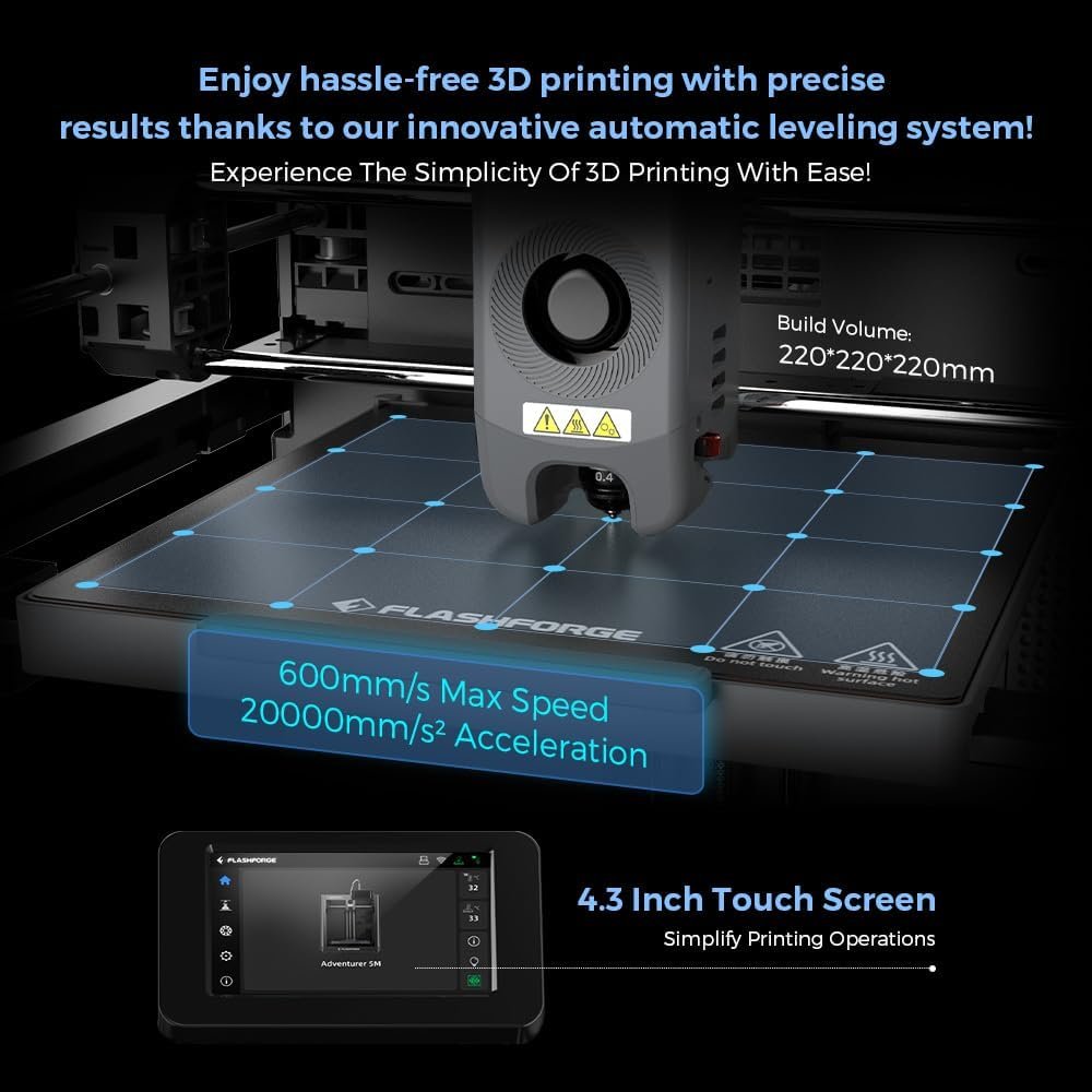 FLASHFORGE Adventurer 5M 3D Printer, 600mm/s High-Speed - detail view 1