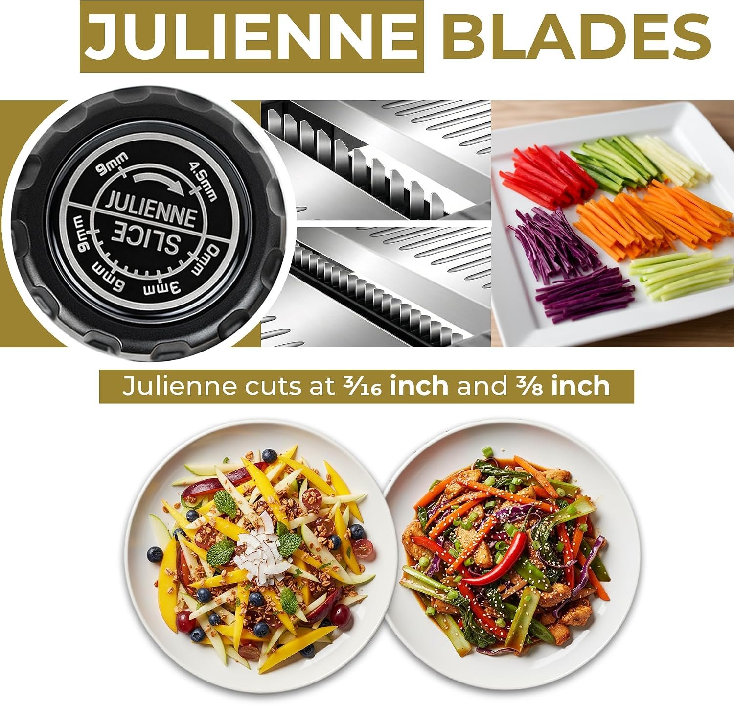 Gramercy Mandoline Slicer for Kitchen with 12 Slice Settings, Black Edition - detail view 2