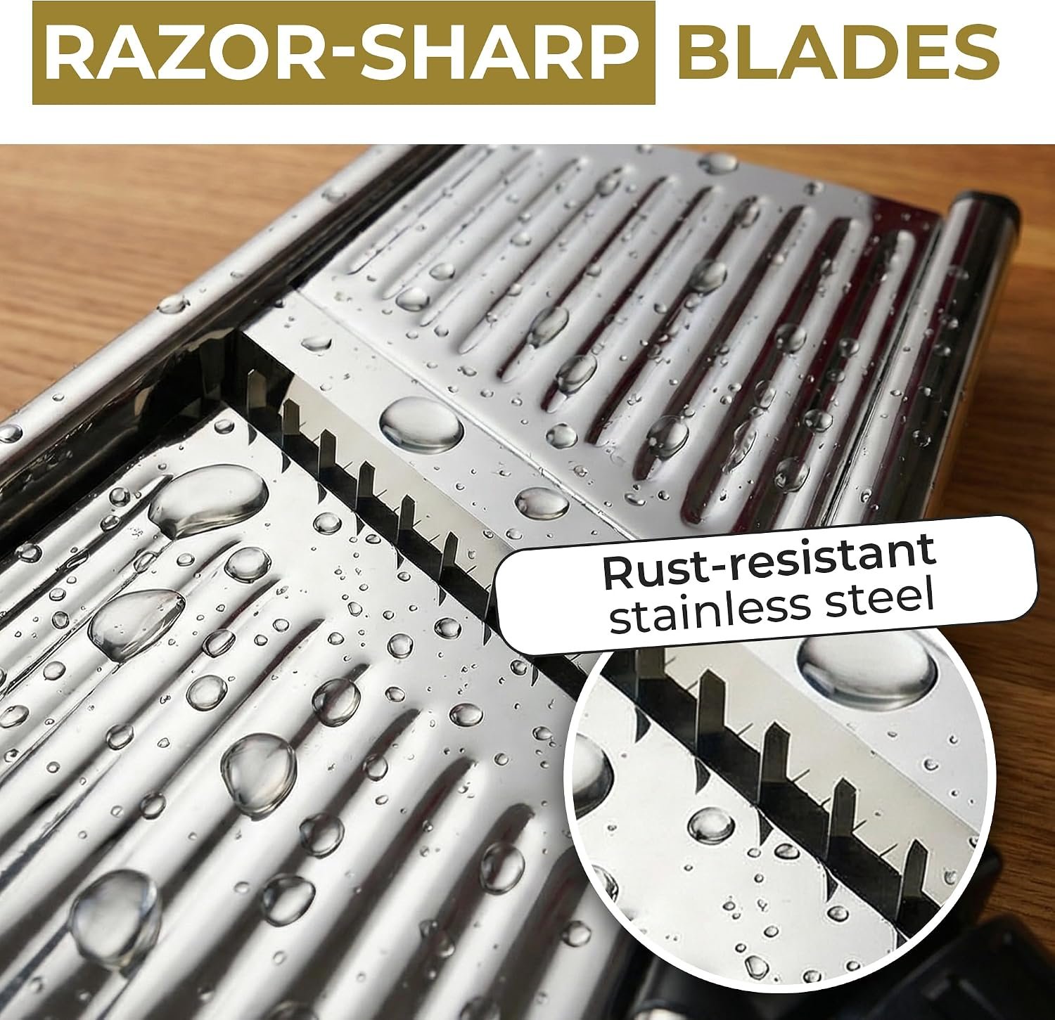 Gramercy Mandoline Slicer for Kitchen with 12 Slice Settings, Black Edition - detail view 4