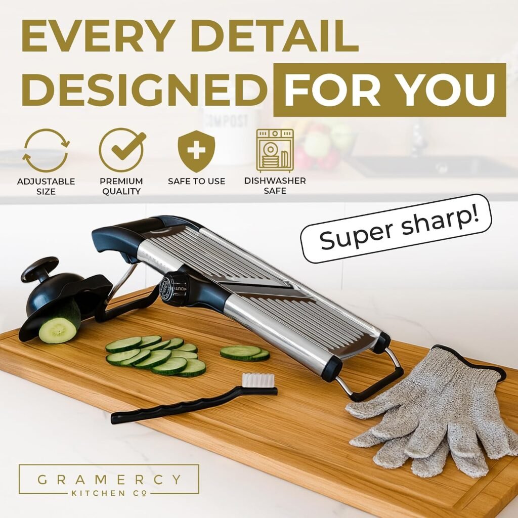 Gramercy Mandoline Slicer for Kitchen with 12 Slice