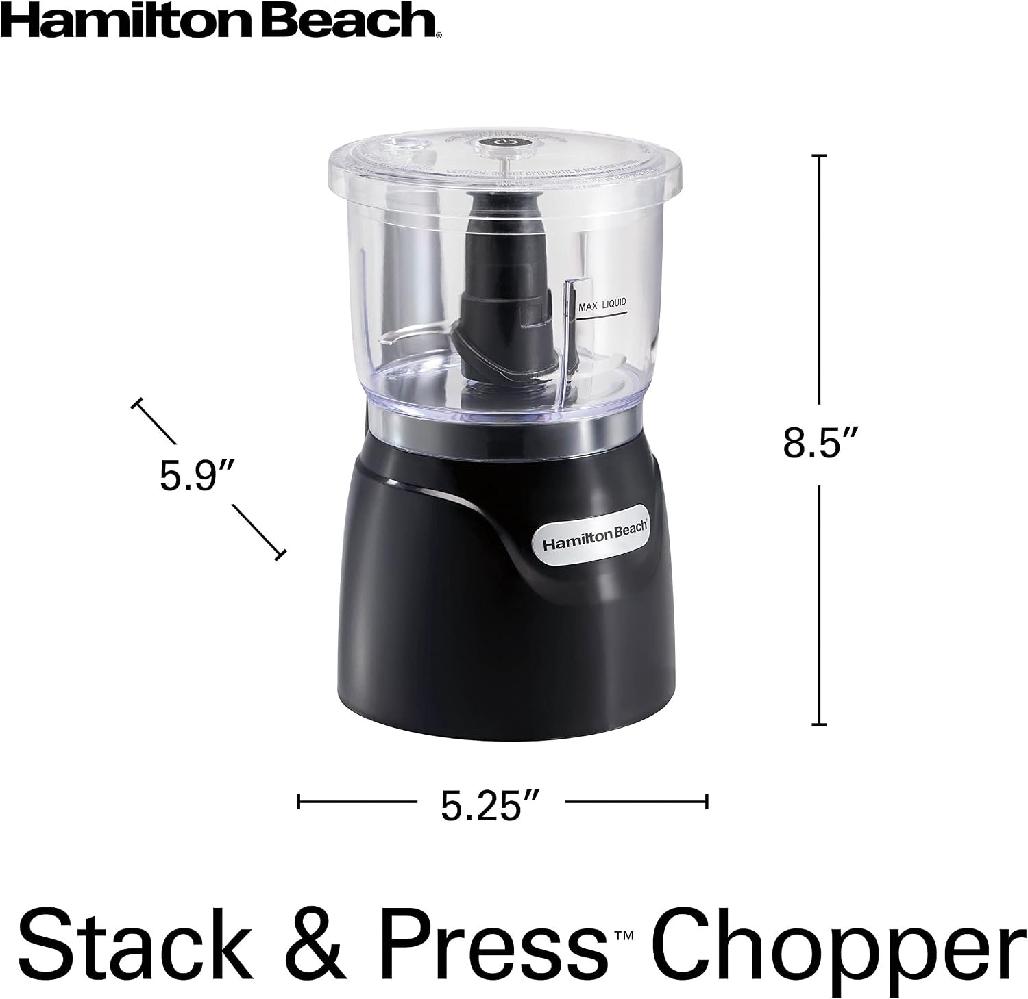 Hamilton Beach 3 Cup Electric Vegetable Chopper & Mini Food Processor - detail view 6