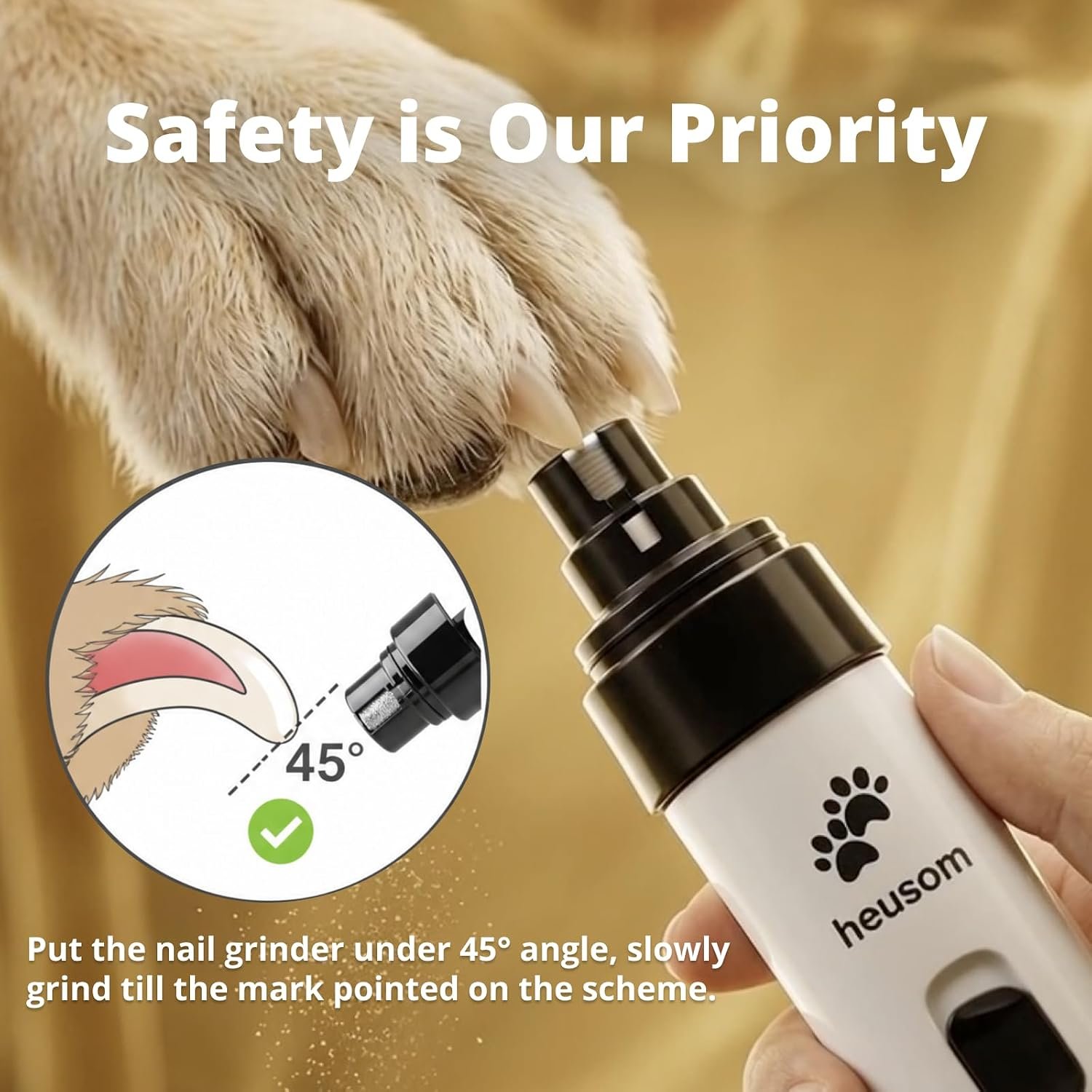 Silent Groom Pro Pet Nail Grinder | Whisper Quiet Dog Nail Grinder - detail view 5