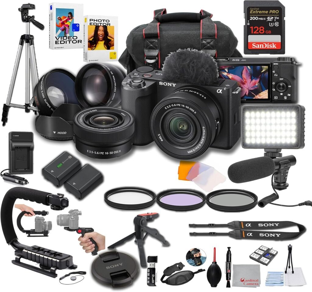 Sony ZV-E10 II + 16-50mm Lens, LED Light, Microphone