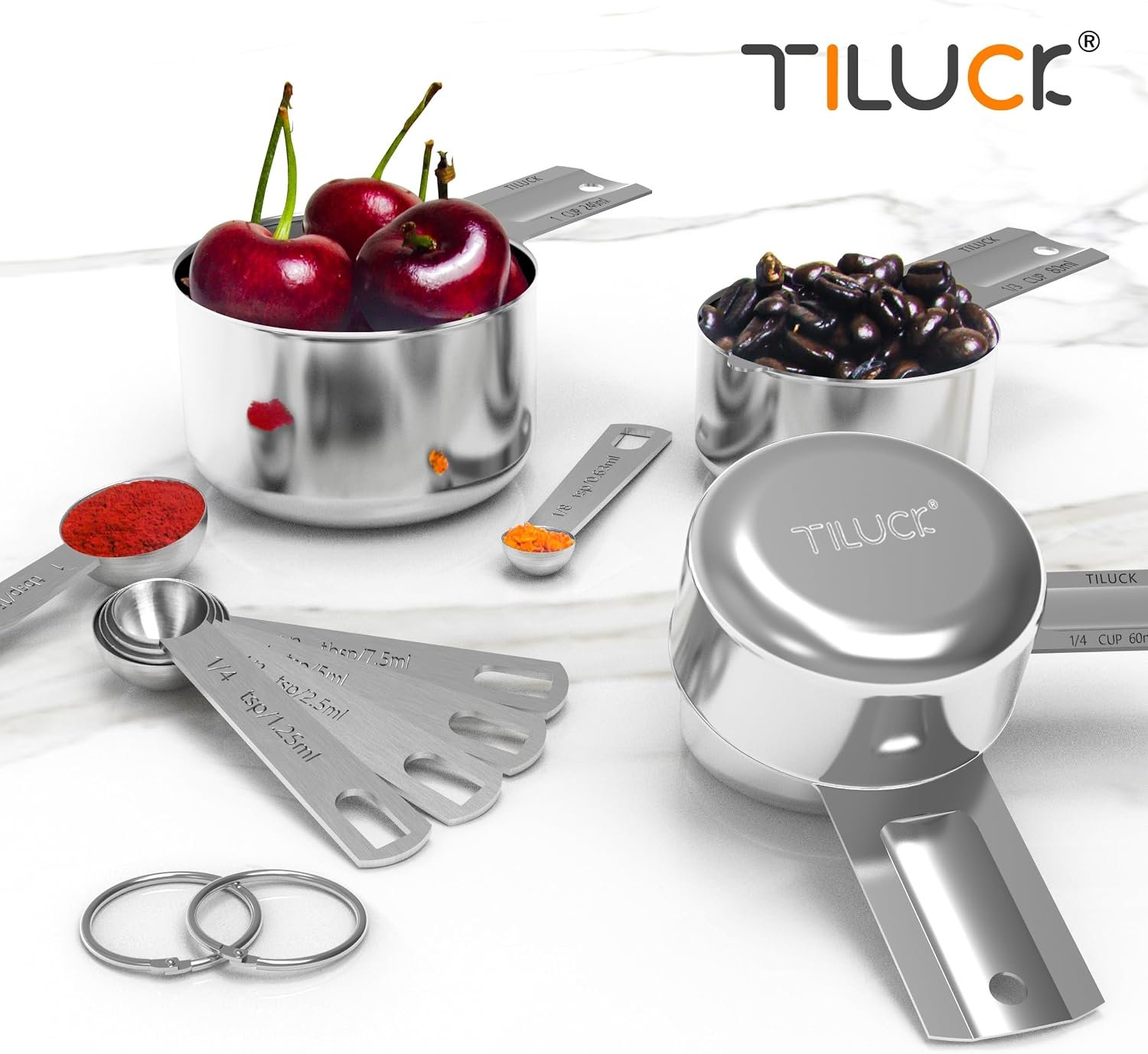 TILUCK Stainless Steel Measuring Cups & Spoons Set, Cups and Spoons - detail view 5