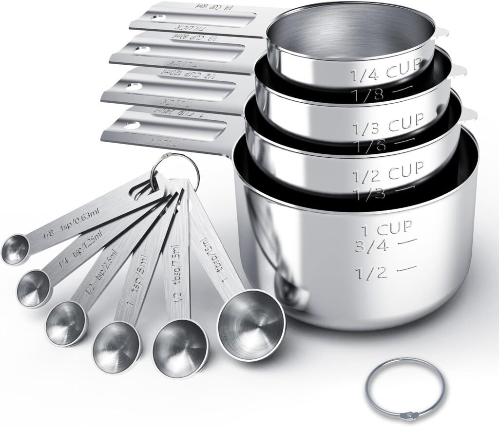 TILUCK Stainless Steel Measuring Cups & Spoons Set