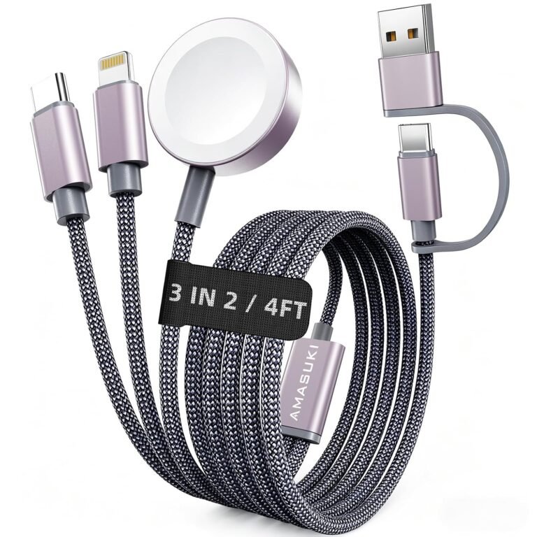 2026 Travel Essentials 3-in-2 multi charging cable for Apple Watch and iPhone
