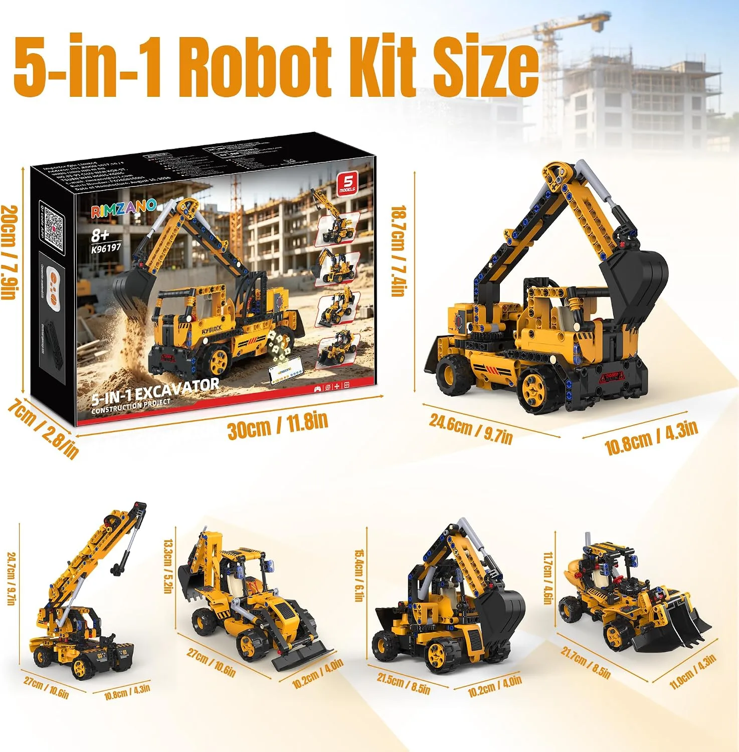 5-in-1 STEM Robot Building Set with Remote Control - detail view 7