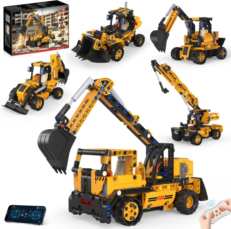 5-in-1 STEM Robot Building Set Remote Control Excavator Robot Toys