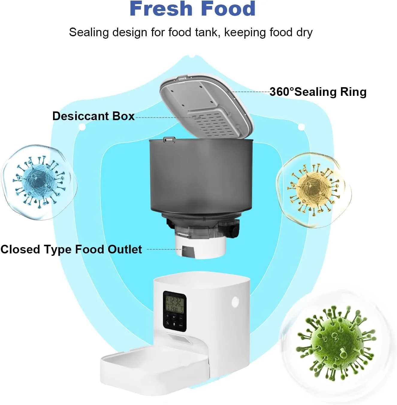 ANDOLL HOME Automatic Cat Feeder 4L with Voice Recording - detail view 6