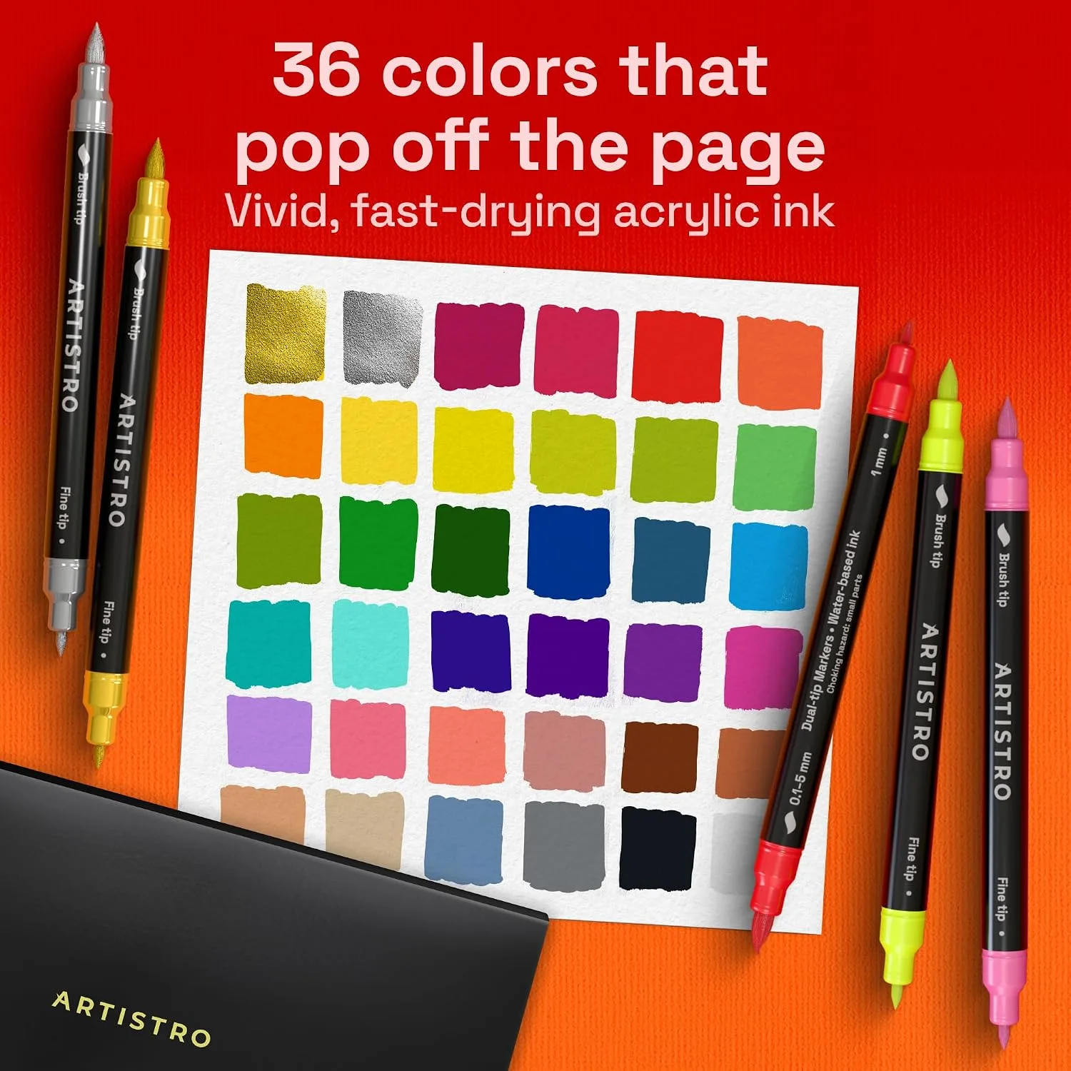 ARTISTRO 36 Dual-Tip Acrylic Paint Markers - detail view 1