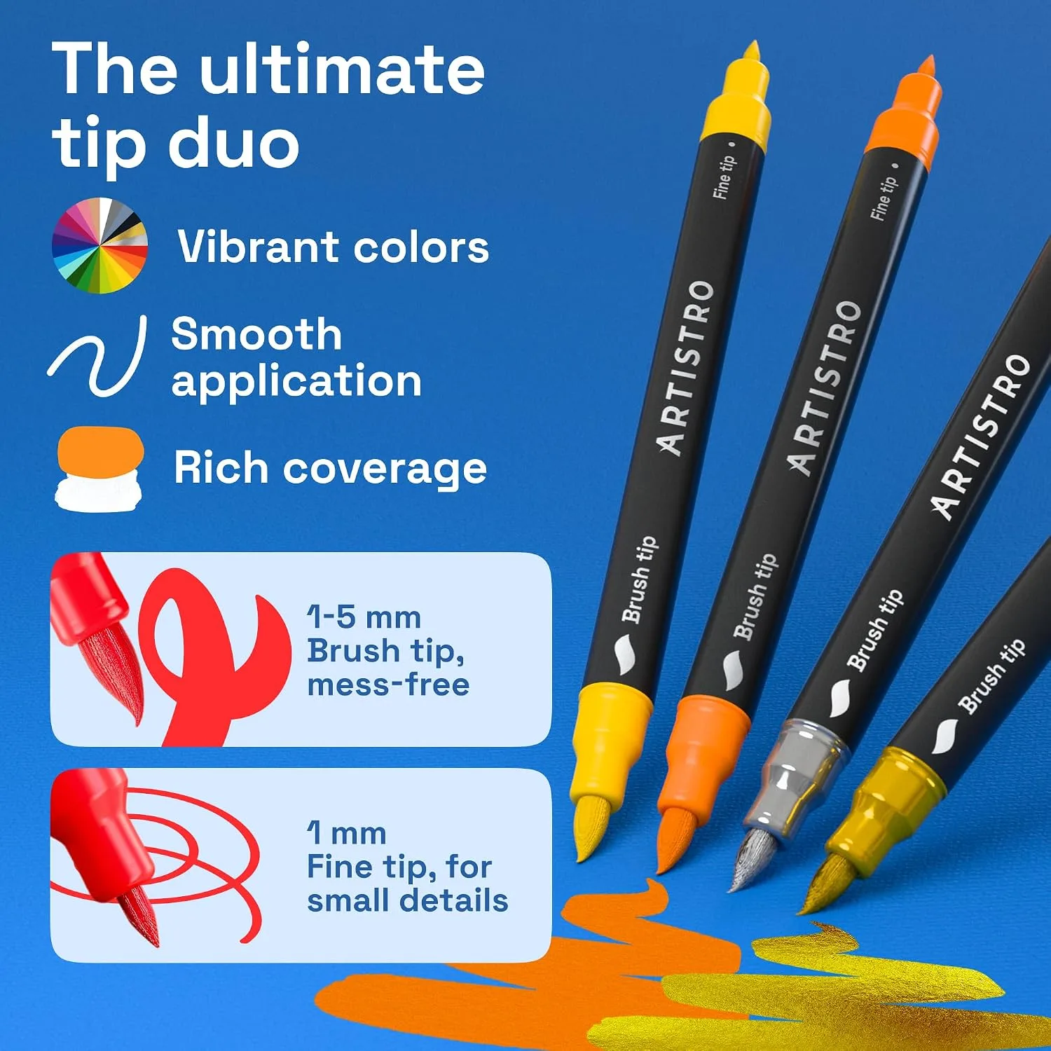 ARTISTRO 36 Dual-Tip Acrylic Paint Markers - detail view 2