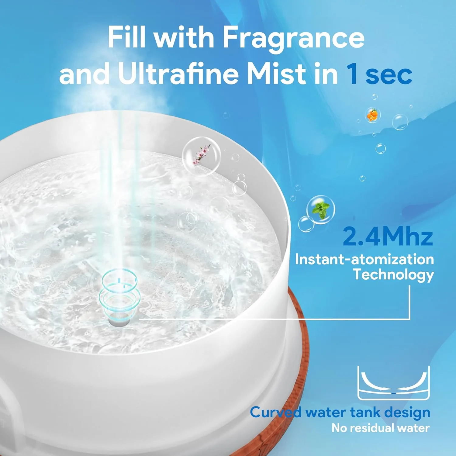 ASAKUKI Essential Oil Diffuser 500ml with Remote Control - detail view 2