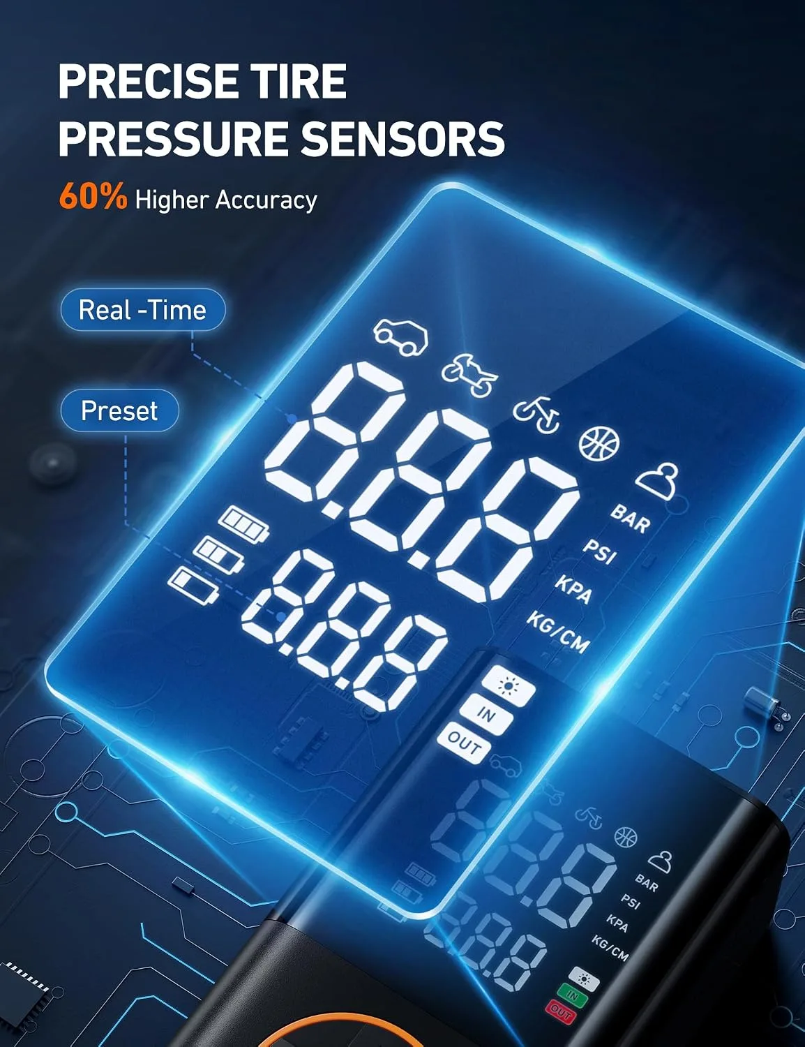AstroAI L7 Cordless Tire Inflator, 150 PSI Portable - detail view 4