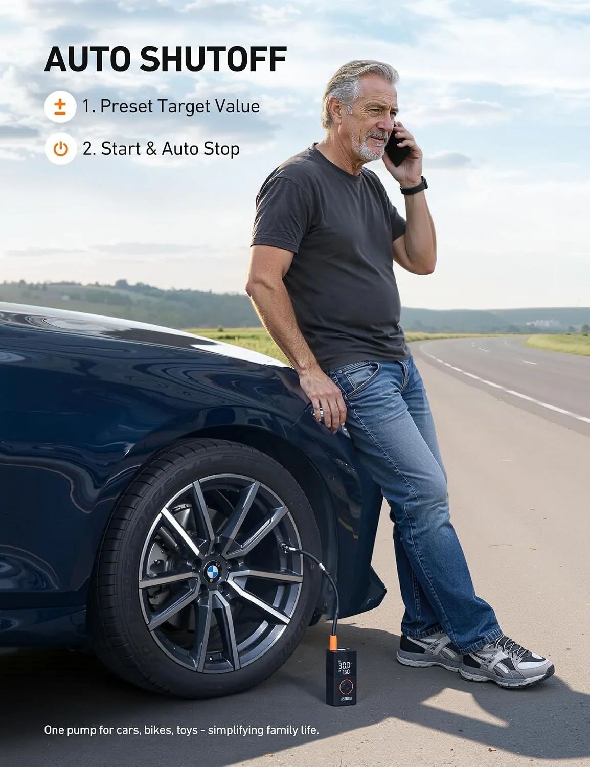 AstroAI L7 Cordless Tire Inflator, 150 PSI Portable - detail view 6