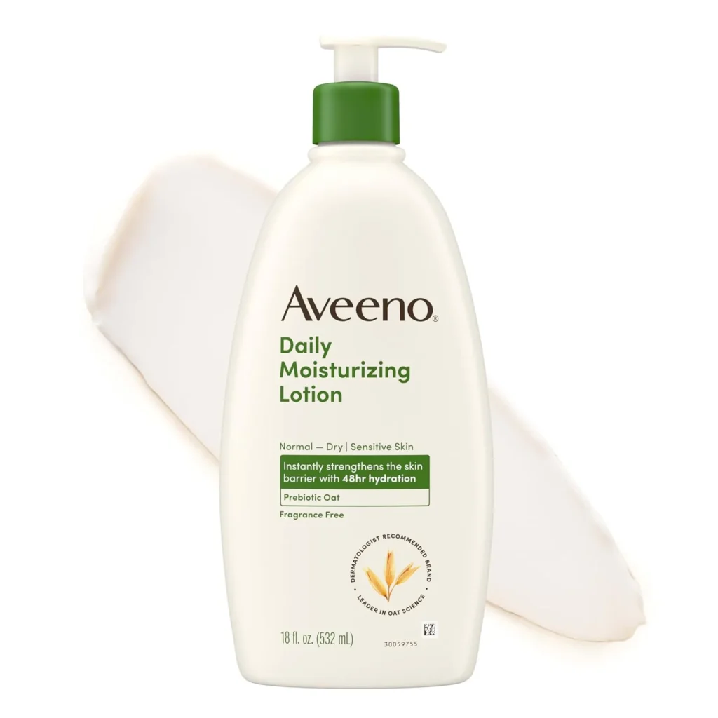 Aveeno Daily Moisturizing Body Lotion, Fragrance-Free, 18 fl. oz bottle