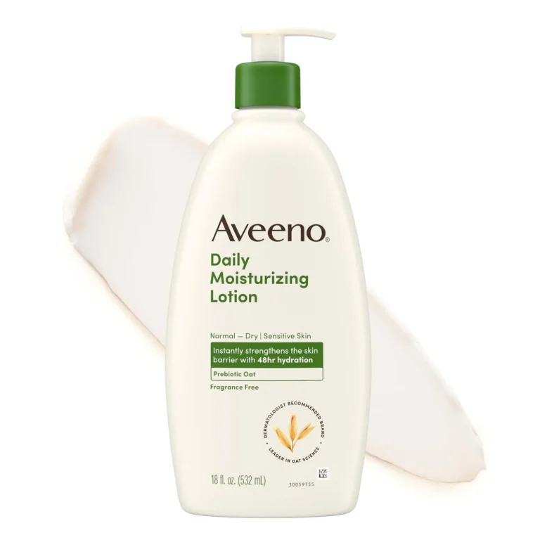 Aveeno Daily Moisturizing Body Lotion, Fragrance-Free, 18 fl. oz bottle