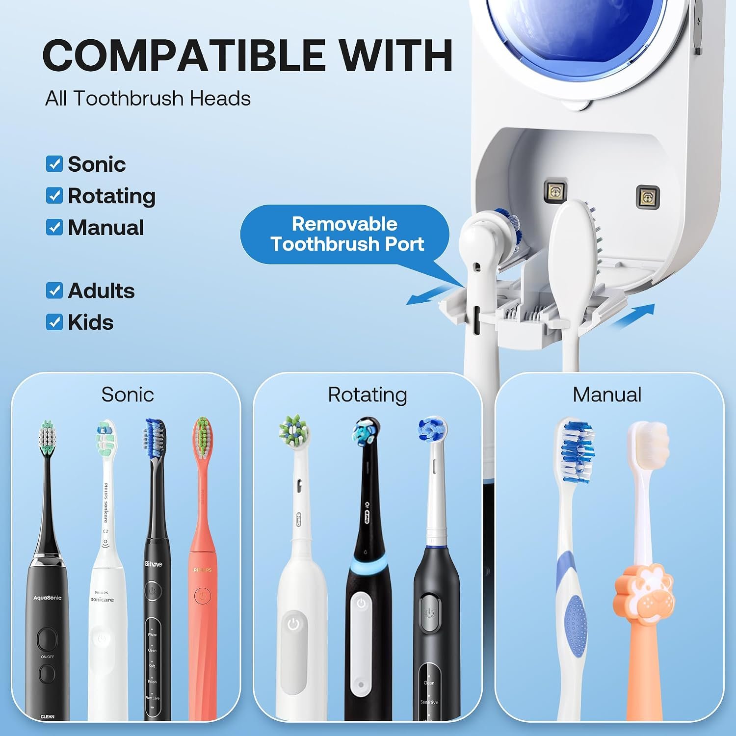 Bitvae Upgraded Tooth Brush Holder for Bathroom 2.0 Infrared Sensing - detail view 5