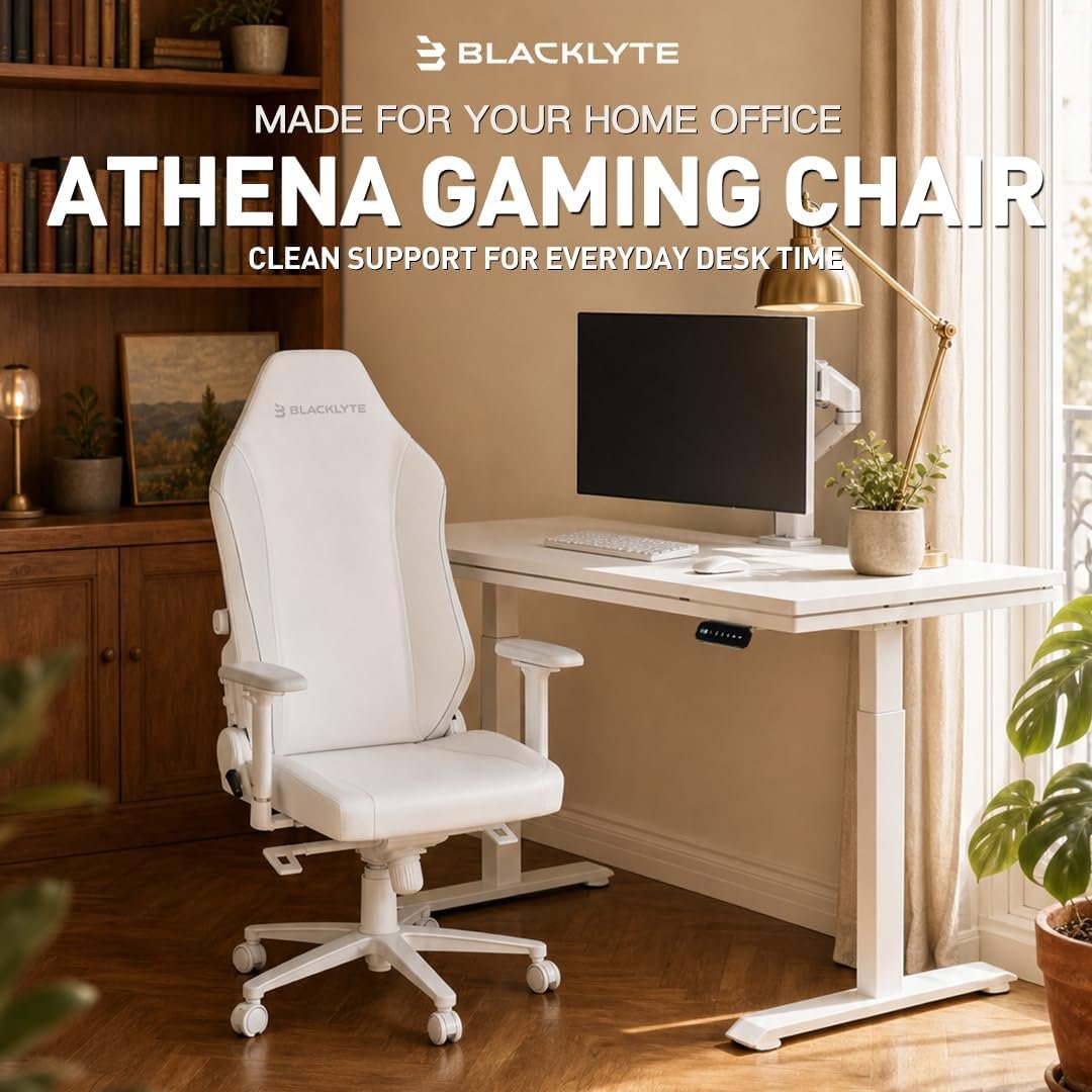 Blacklyte Athena Pro Gaming Chair, White Leather - detail view 8