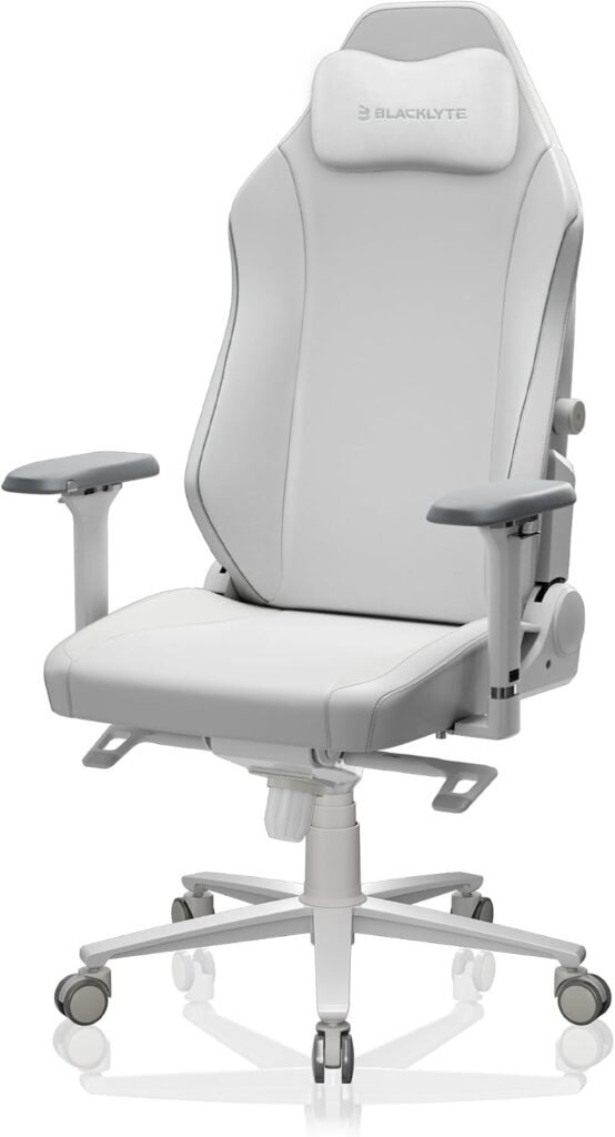Blacklyte Athena Pro Gaming Chair, White Leather