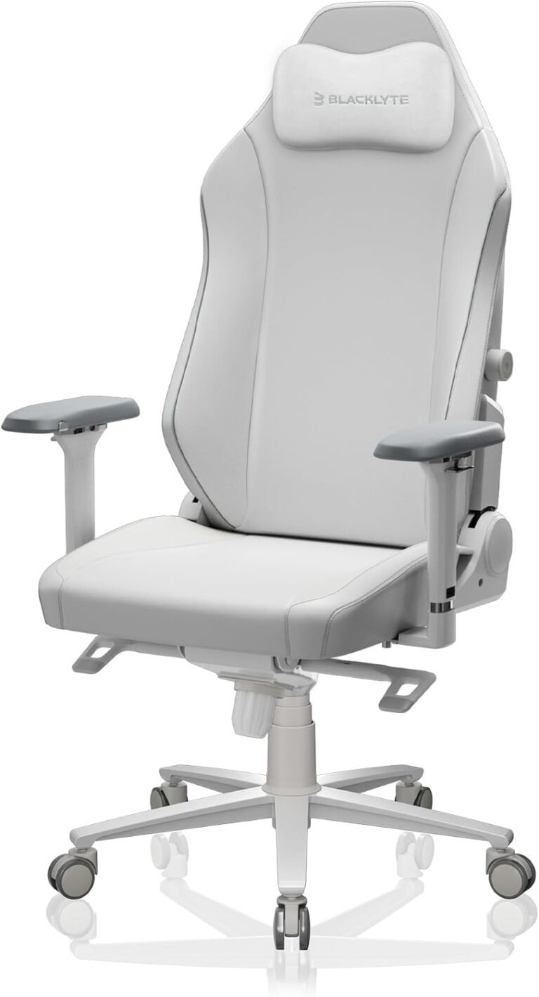 Blacklyte Athena Pro Gaming Chair, White Leather