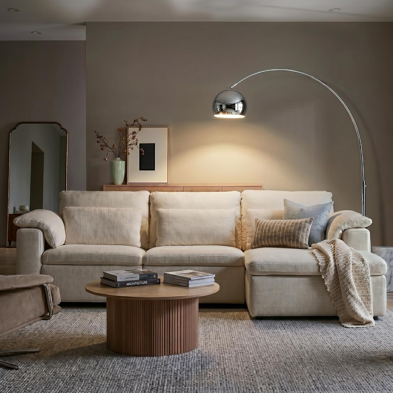 Brightech Olivia Floor Lamp - Arc Lamp with Marble Base - detail view 4