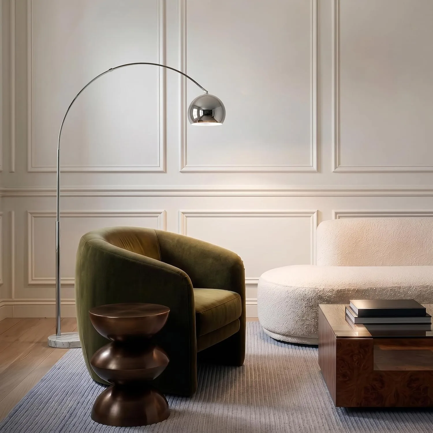 Brightech Olivia Floor Lamp - Arc Lamp with Marble Base - detail view 5