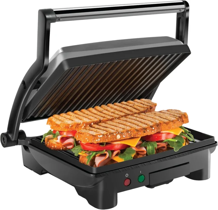 Chefman Panini Press Grill and Gourmet Sandwich Maker, Black, 4-Slice