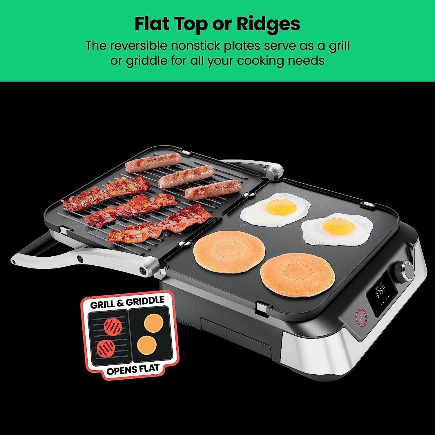 Chefman 5-in-1 Panini Press with Reversible Grill Plates - detail view 3