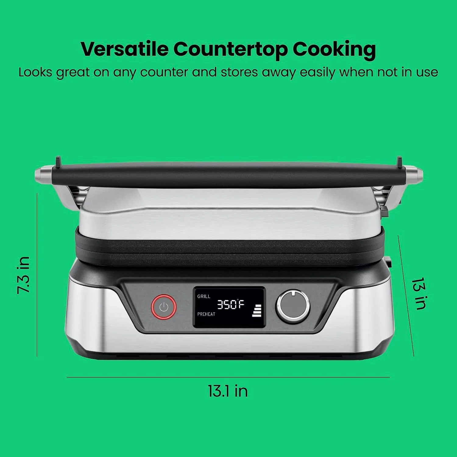 Chefman 5-in-1 Panini Press with Reversible Grill Plates - detail view 6