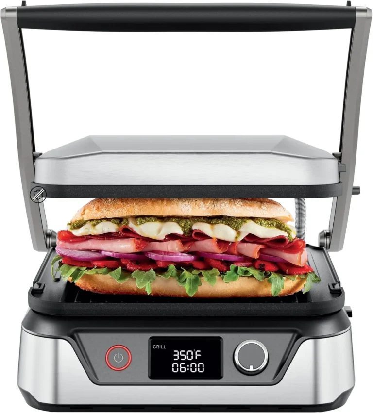 Chefman 5-in-1 Digital Panini Press Grill Sandwich Maker and Griddle, stainless steel