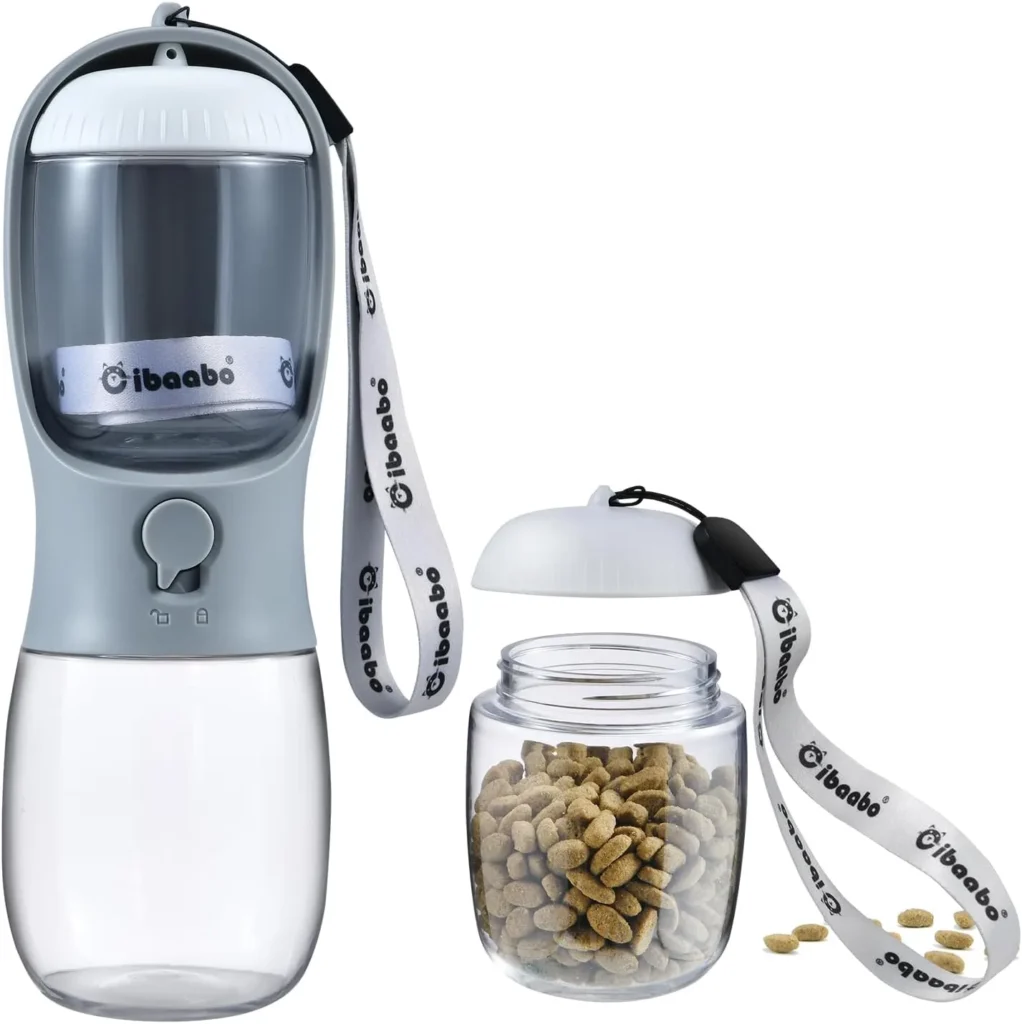 Cibaabo Dog Water Bottle Portable with Food Container and Filter