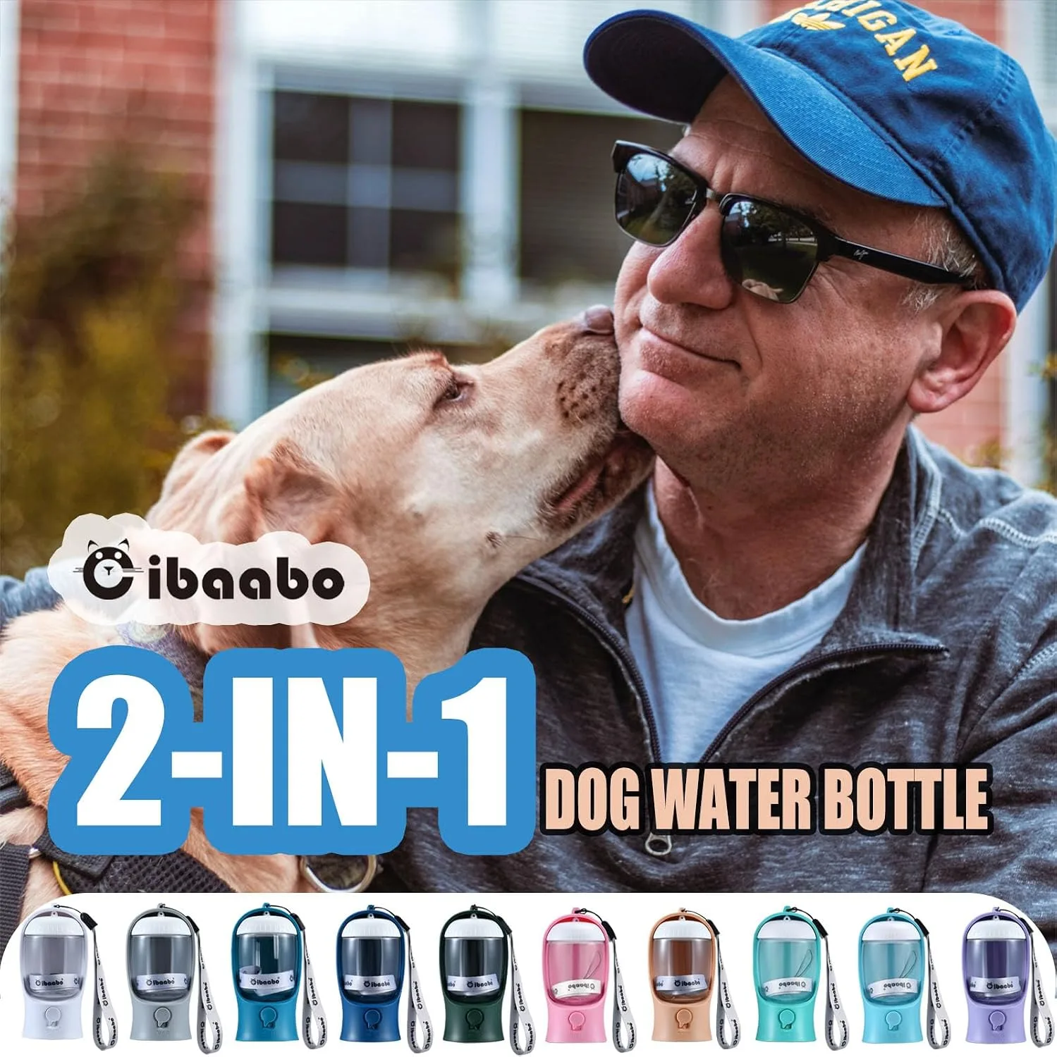Cibaabo Dog Water Bottle with Food Container and Filter - detail view 1