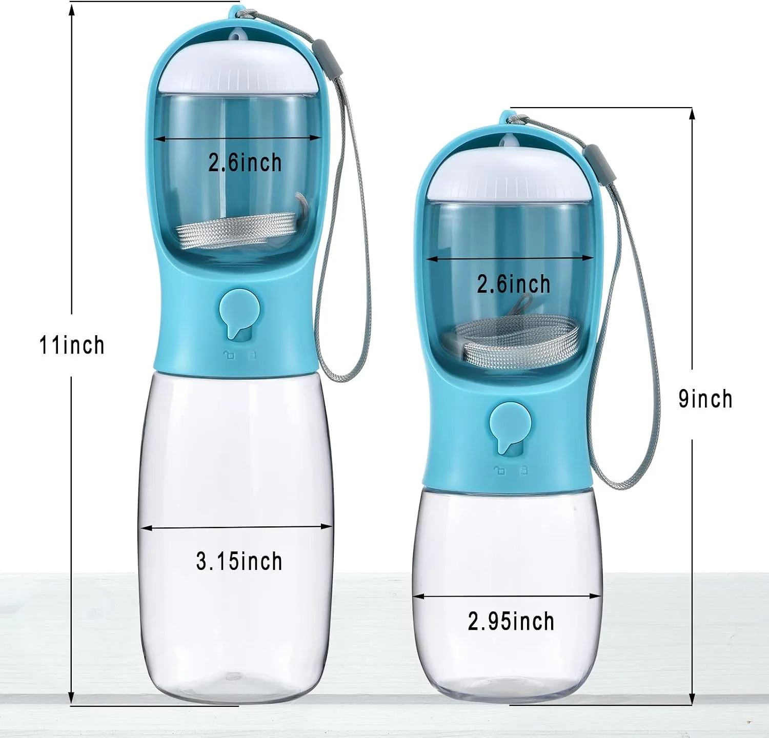 Cibaabo Dog Water Bottle with Food Container and Filter - detail view 5