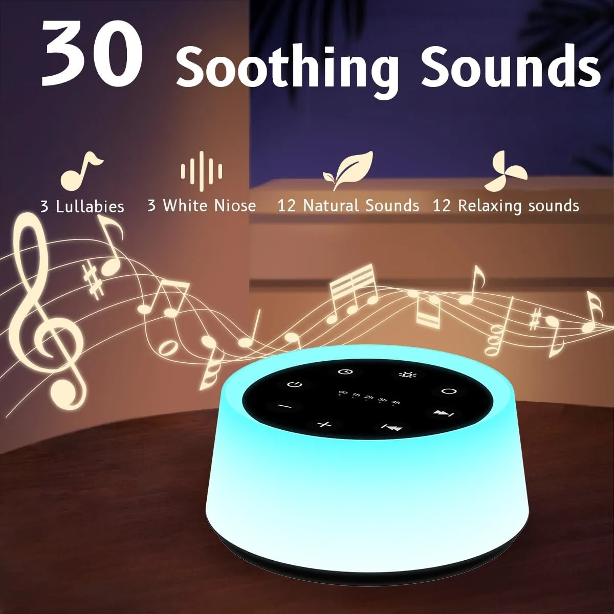 ColorsNoise Sound Machine with 30 Sounds and Night Light - detail view 2