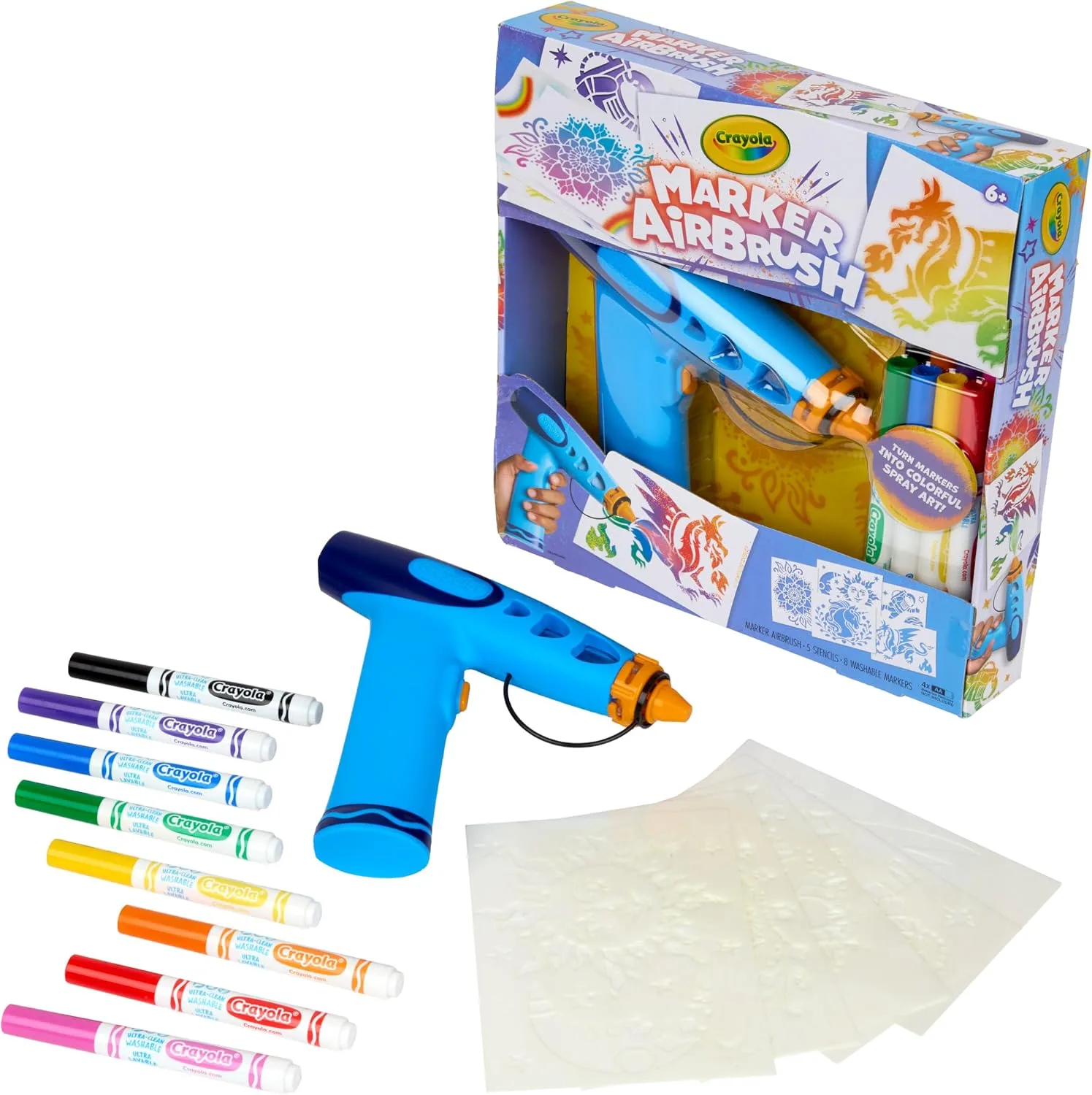 Crayola Marker Airbrush Spray Art Kit with 8 Markers - detail view 1