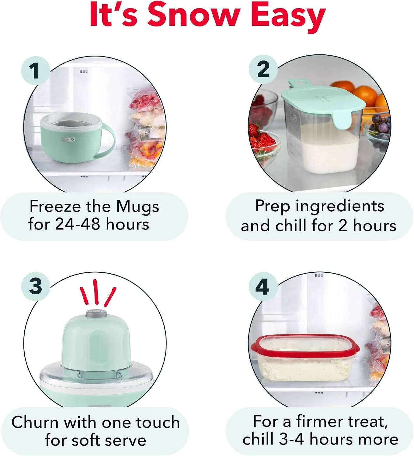 Dash My Mug Ice Cream Maker 2 Pack, Half-Pint Mugs - detail view 5