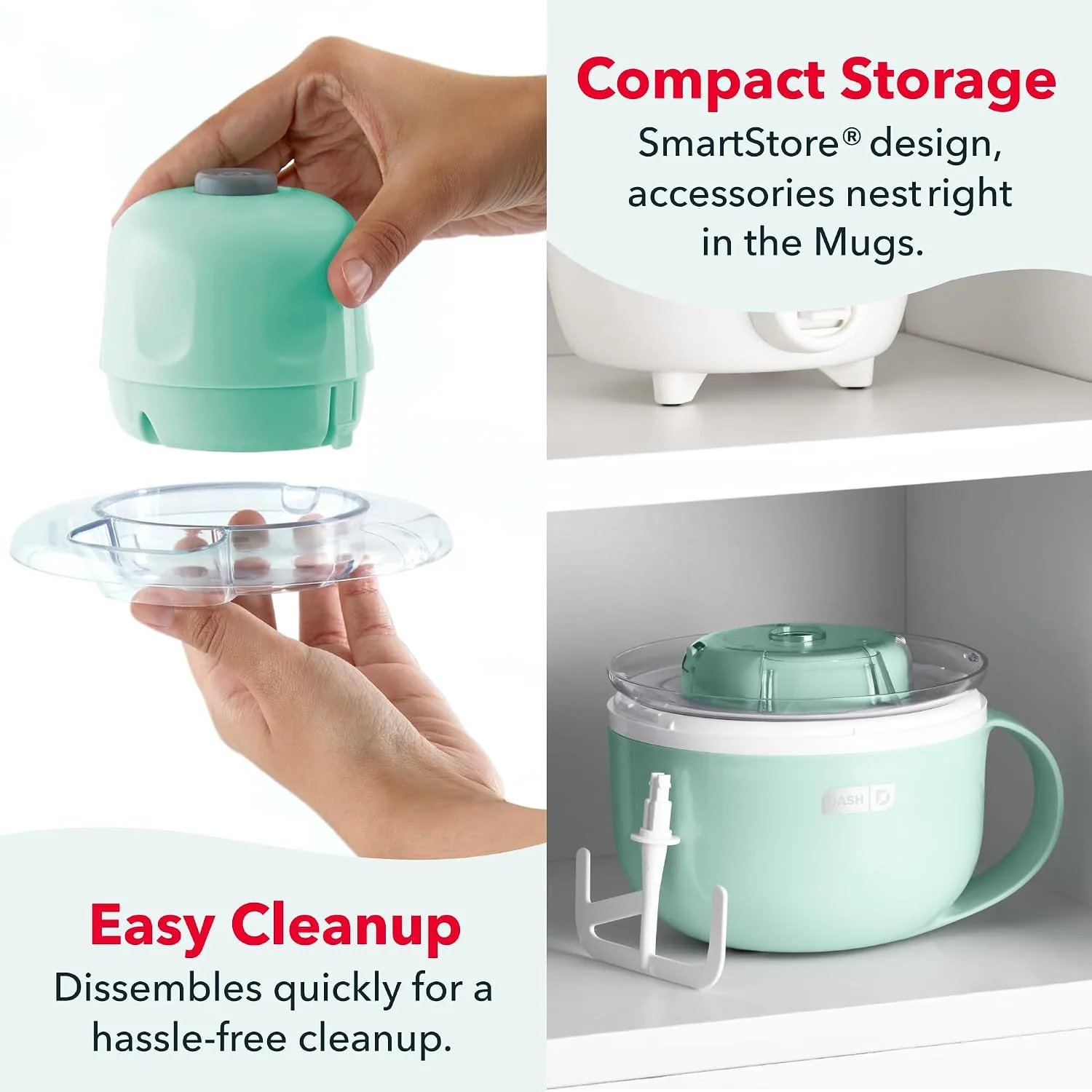 Dash My Mug Ice Cream Maker 2 Pack, Half-Pint Mugs - detail view 6