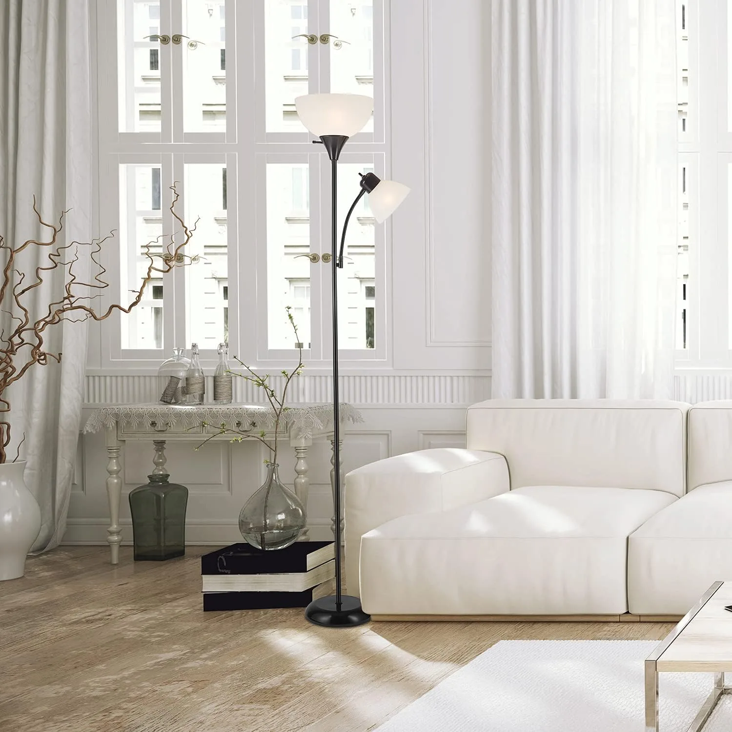 Globe Electric 72" Floor Lamp with Reading Light - detail view 2