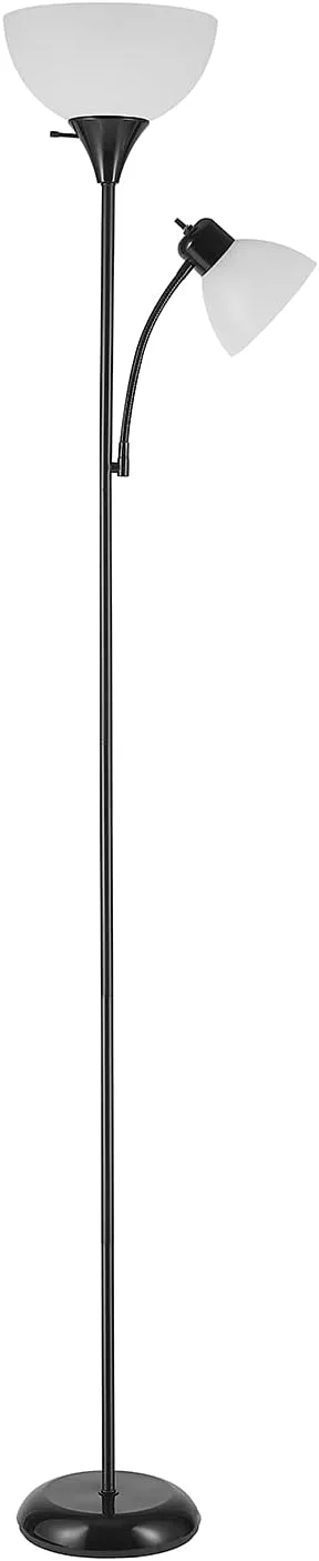 Globe Electric Delilah 72-inch Floor Lamp with Adjustable Reading Light in black