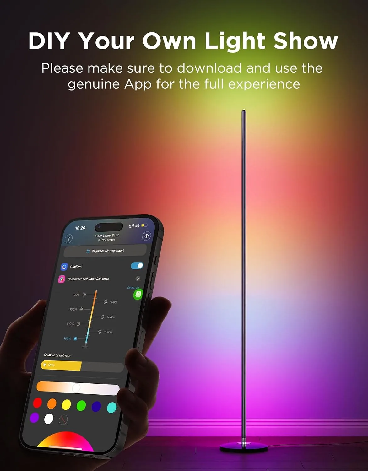 Govee RGBIC Floor Lamp Basic - Smart Multicolor LED - detail view 7