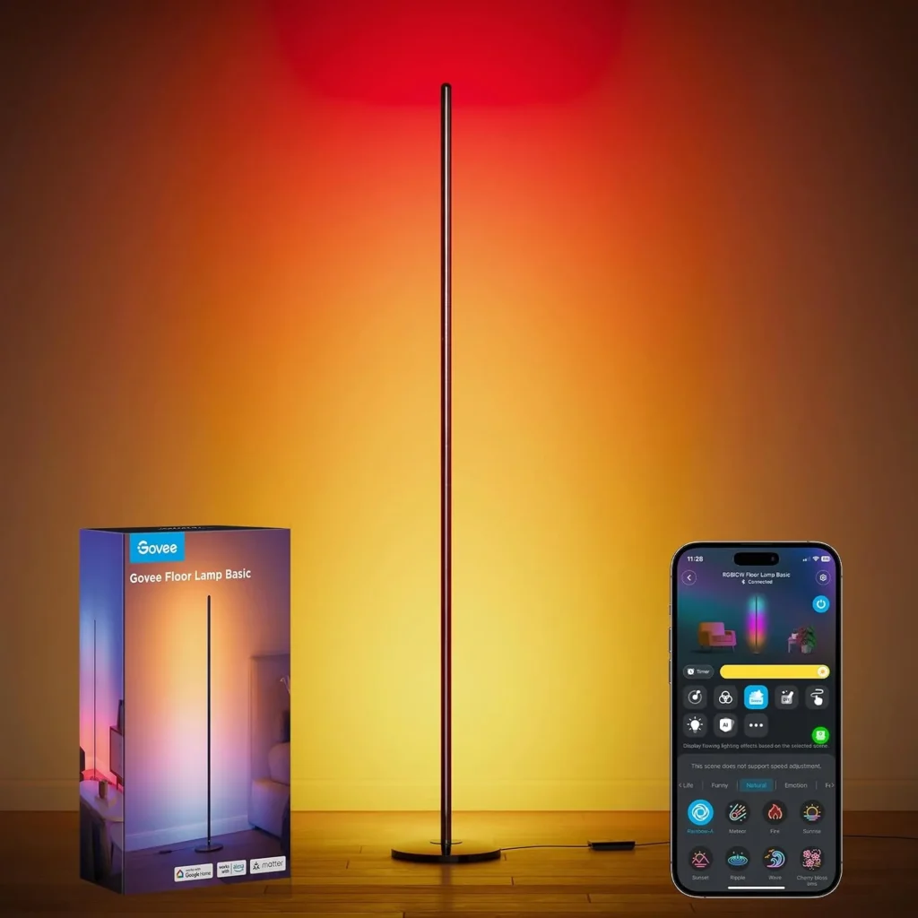 Govee RGBIC Floor Lamp Basic black LED corner lamp